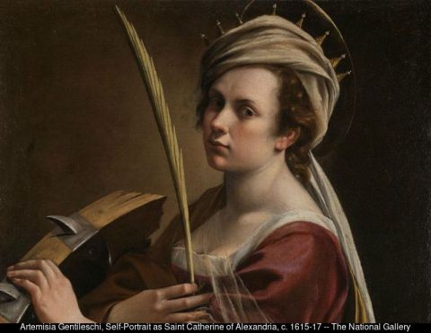 Artemisia Gentileschi, "Self-Portrait as Saint Catherine of Alexandria," c. 1615-17 -- The National Gallery, London