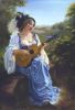 Oil painting of Annie Lore in Renaissance Faire costume by Virgil Elliott